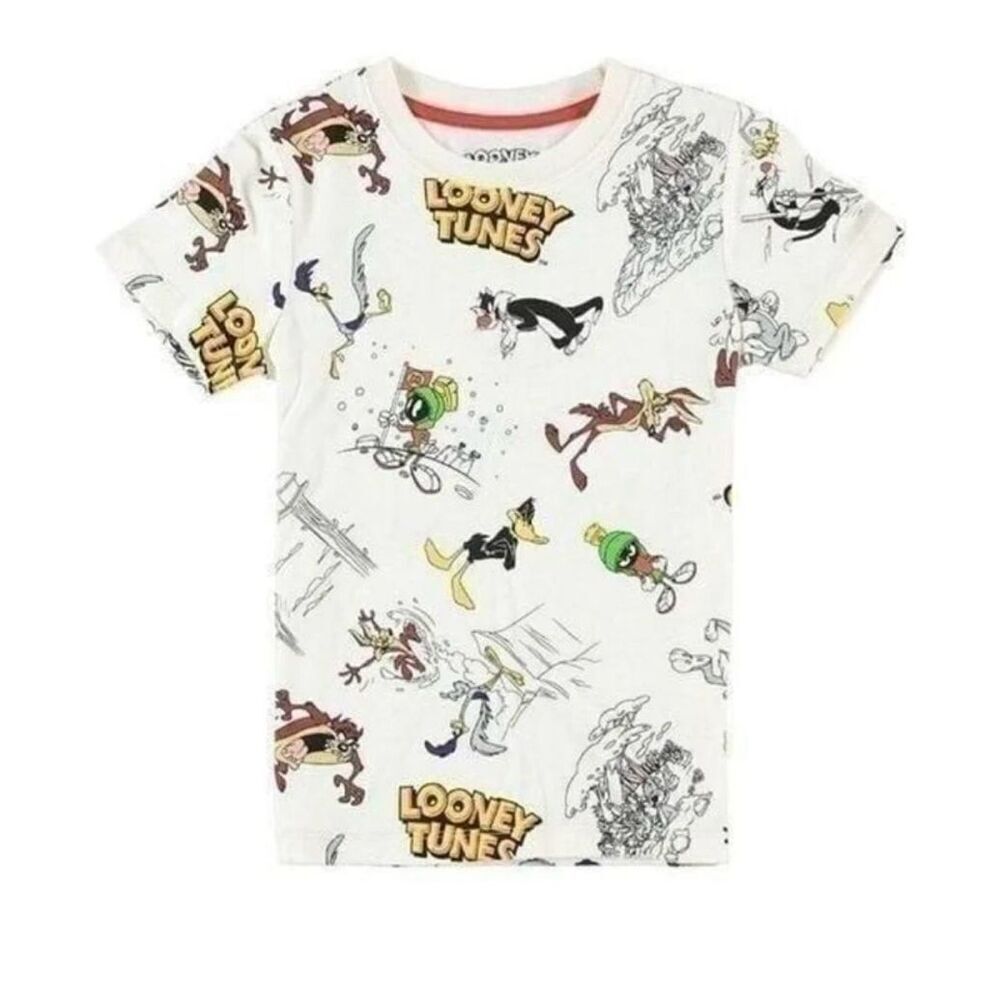 Looney Tunes Freeze tee shirt cream T-shirt Bugs Bunny Marvin Martian Daffy Duck